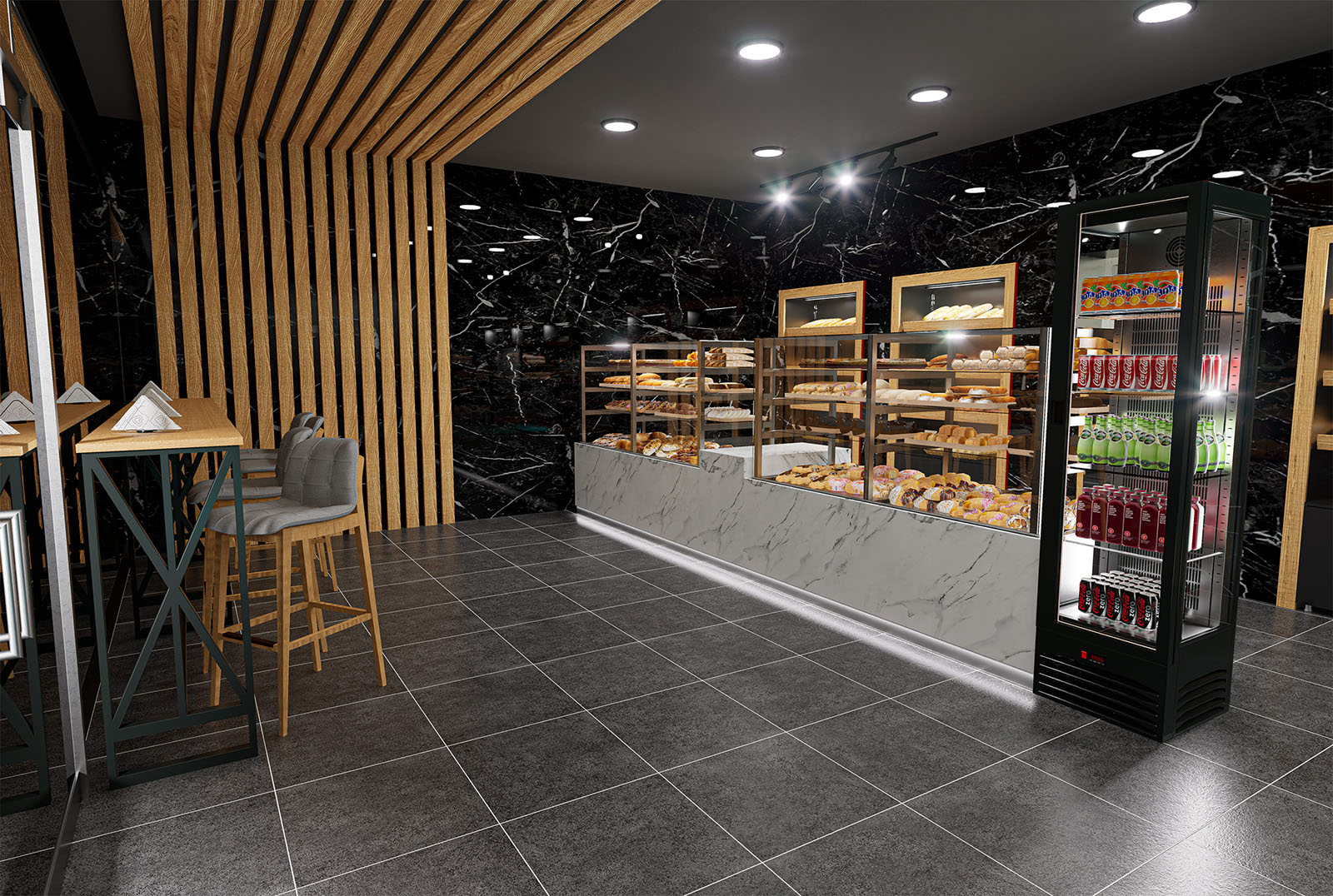 Dizajn komercijalnog enterijera — 3D render