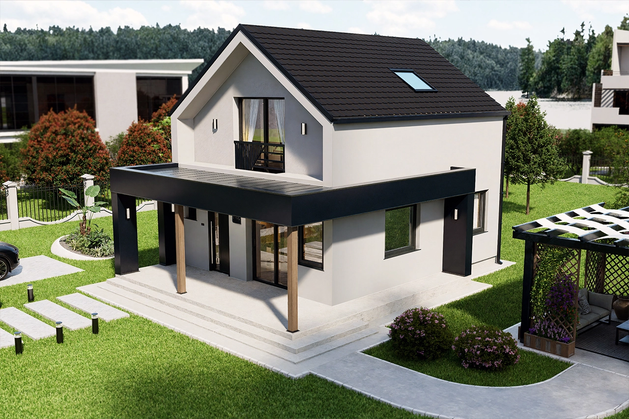 3D render montažne kuće